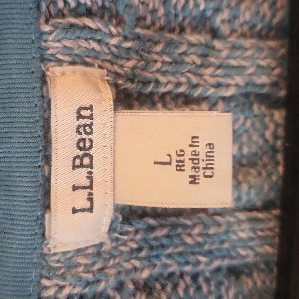 L.L. Bean women's blue Heather long sleeve open front cardigan size large - Picture 2 of 7
